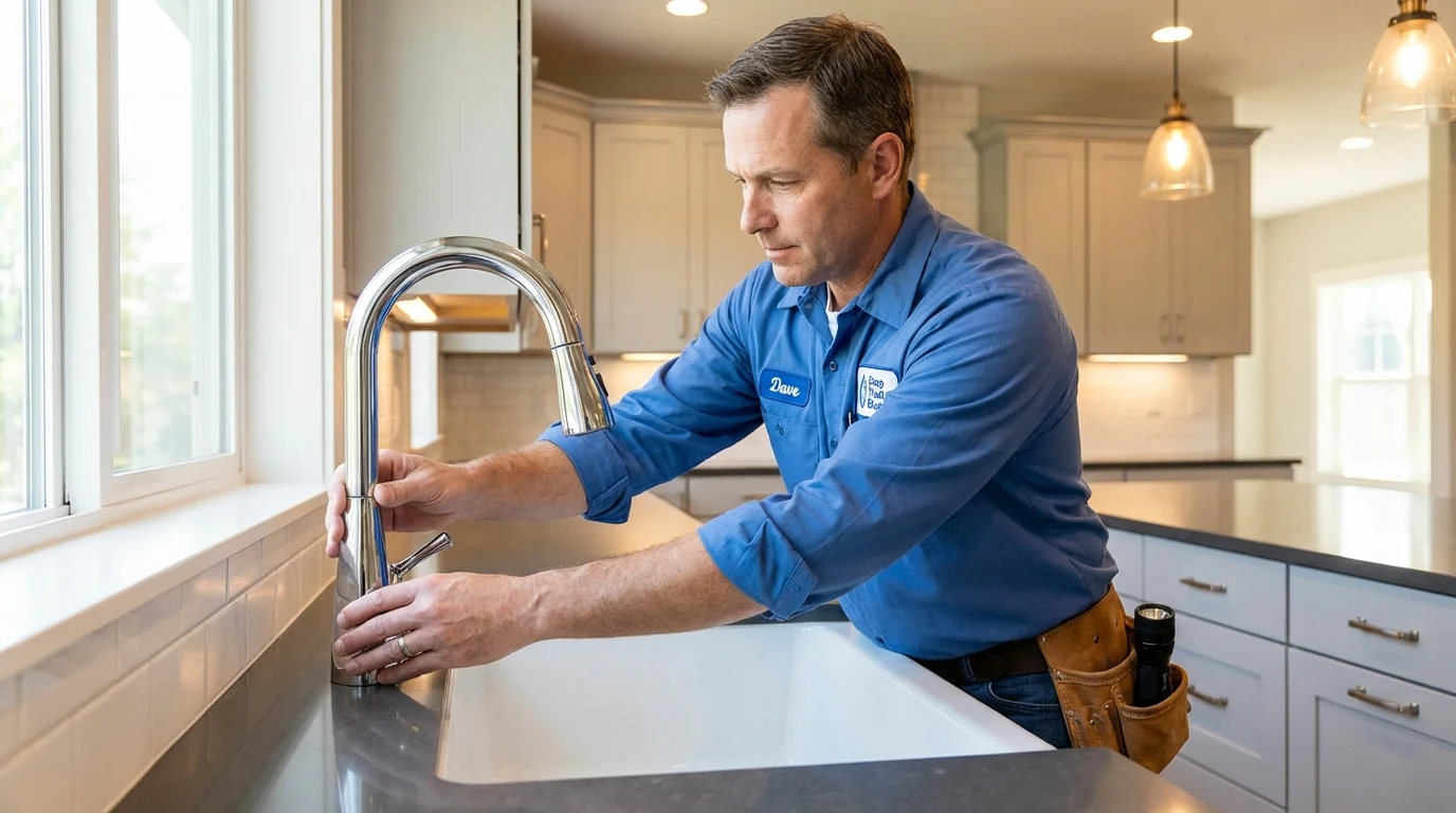 Kitchen faucet installation by Johns Plumbing LLC in Luna Pier